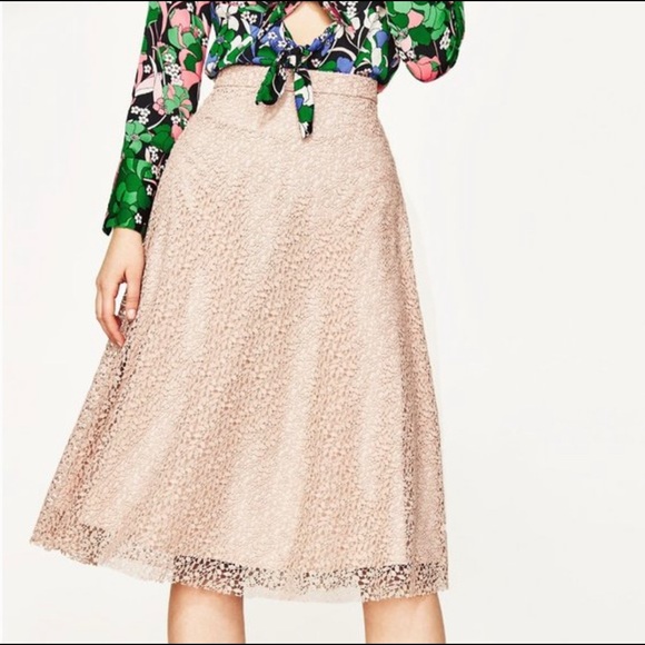 Zara Dresses & Skirts - Zara Basics Guipure Lace Skirt